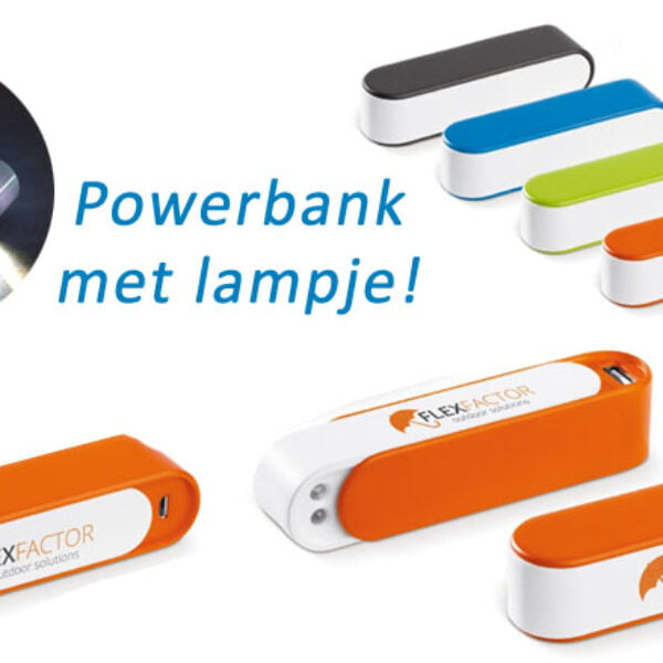 Powerban met ledverlichting en eigen logo