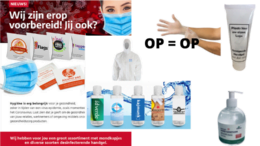 desinfecterende handgel, monddoekjes of handschoenen