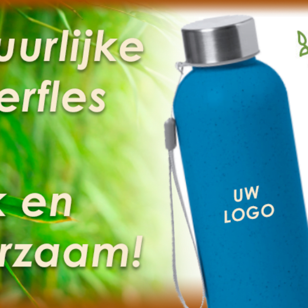 bamboe water en drinkfles met logo 