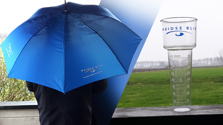Weidse Blik combinatie paraplu en regenmeter