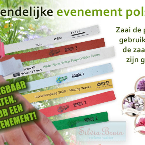 Milieuvriendelijke evenement polsbandjes met zaden