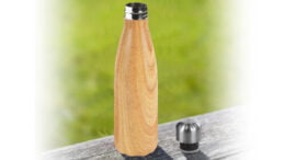 fles met hout look van bamboe thermosfles