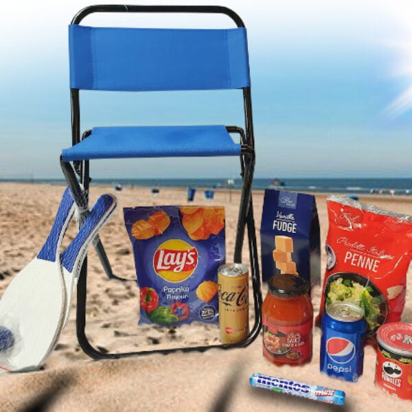 zomerpakket strandstoel en beachtennis set