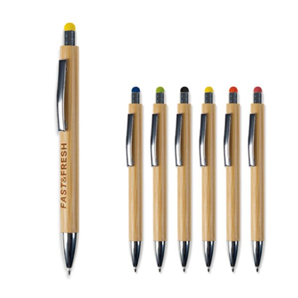 Balpen New York bamboe met stylus