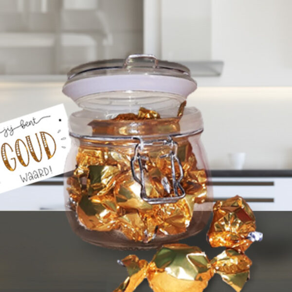 Heerlijk zorg cadeautje origineel weckpotje met bon bons