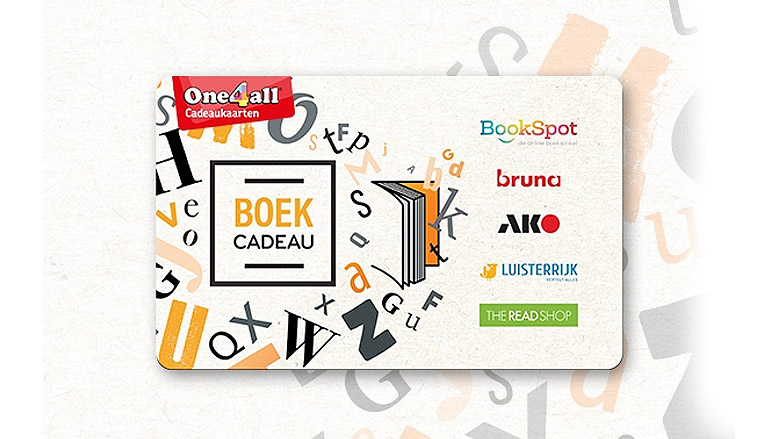 Boekcadeau kaart one4all ter waarde van 10, 25 of 50 euro