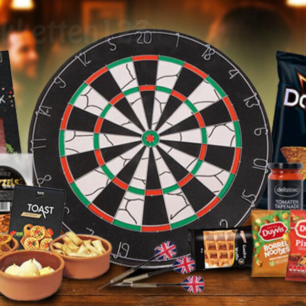 Gezellig Game of Darts kerstpakket – spelen, borrelen en genieten in één cadeau.