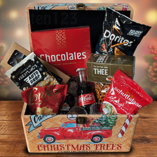 Heerlijk Houten Kerstkistje – stijlvol kerstpakket uit de HAPPZ collectie.